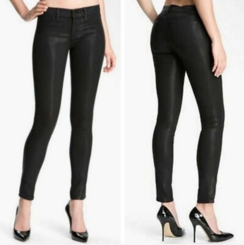 J Brand Maria High Rise Skinny Coated Denim Size 25